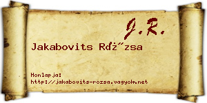 Jakabovits Rózsa névjegykártya