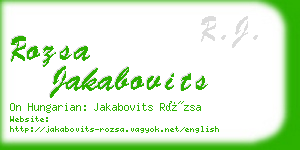 rozsa jakabovits business card